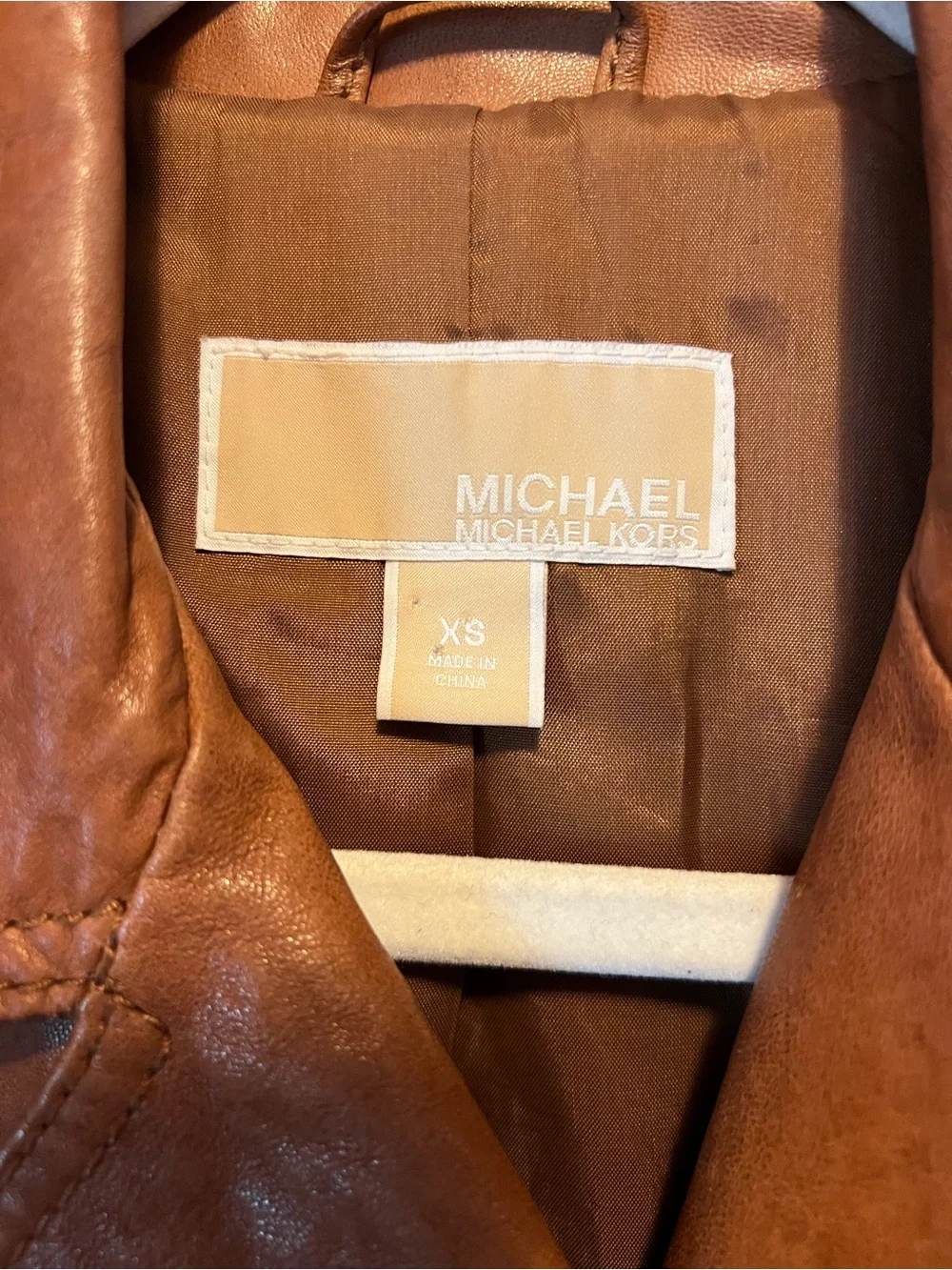 Michael Kors Leather Trench Coat - Brown Double-Breasted Belted Jacket